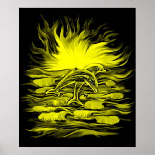 Dolphin-Paar im Sonnenschein Poster (Vorne)