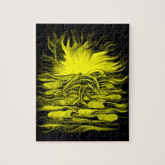 Dolphin-Paar im Sonnenschein Puzzle (Vertikal)