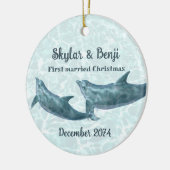 Dolphin Pair First Married Christmas Keramik Ornament (Links)