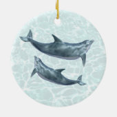 Dolphin Pair First Married Christmas Keramik Ornament (Hinten)