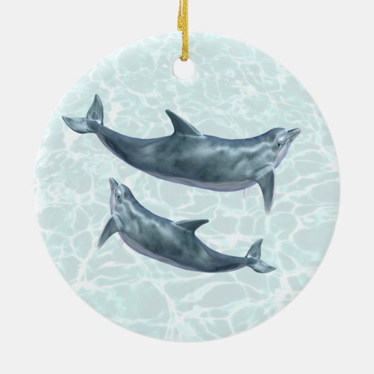 Dolphin Pair First Married Christmas Keramik Ornament (Hinten)