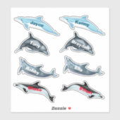 Dolphin-Party-Aufkleber mit Namen Aufkleber (Blatt)
