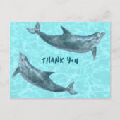 Dolphin Party Danke von der Kinderpostkarte Postkarte (Vorderseite)
