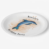 Dolphin-Party Pappteller (Schrägansicht)