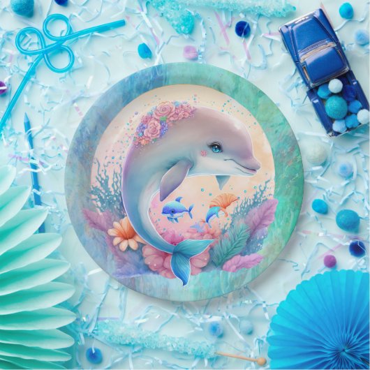 Dolphin-Party Pappteller (Party)