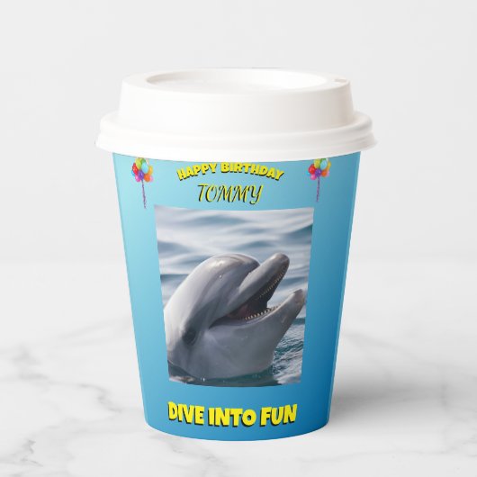 Dolphin Party Splash  Pappbecher (Vorderseite)