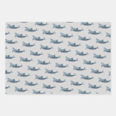 Dolphin Pattern Schwarz Grau Wrapping Papier (Vorderseite 2)