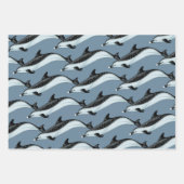 Dolphin Patterns Blaues Verpackungspapier Geschenkpapier Set (Vorderseite 3)