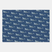 Dolphin Patterns Blaues Verpackungspapier Geschenkpapier Set (Vorderseite 2)