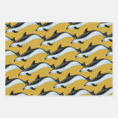 Dolphin Patterns Gold Wrapping Paper Geschenkpapier Set (Vorderseite 3)