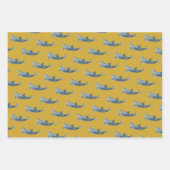 Dolphin Patterns Gold Wrapping Paper Geschenkpapier Set (Vorderseite 2)