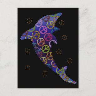 Dolphin Peace Donnerstag Postkarte