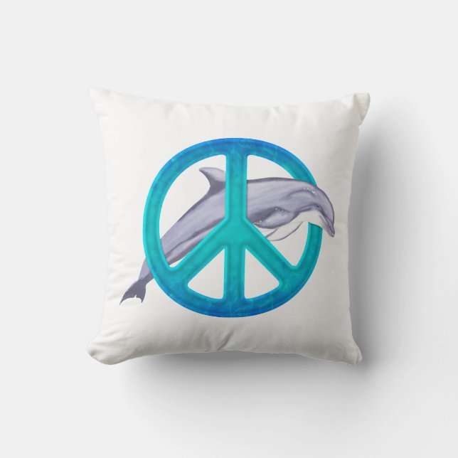 Dolphin Peace Kissen (Vorderseite)