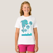 Dolphin Peace Liebe Delphine Kinder T - Shirt (Vorne ganz)