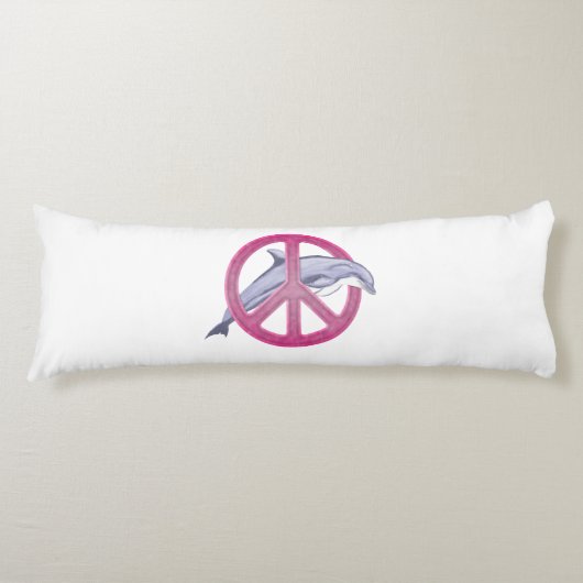 Dolphin Peace Pink Seitenschläferkissen (Vorderseite)