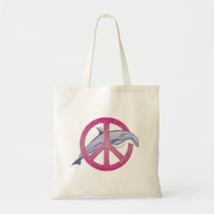 Dolphin Peace Pink Tragetasche