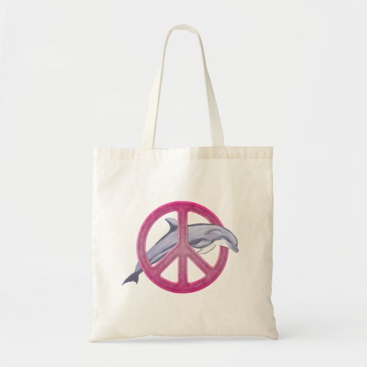 Dolphin Peace Pink Tragetasche (Vorne)