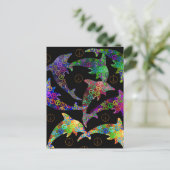Dolphin Peace Pod Postcard Postkarte (Stehend Vorderseite)