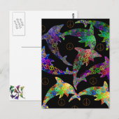 Dolphin Peace Pod Postcard Postkarte (Vorne/Hinten)