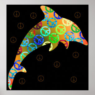 Dolphin Peace Sunday Print Poster