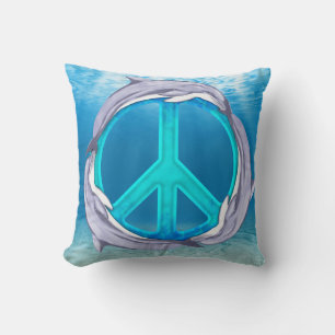 Dolphin Peace Symbol Kissen