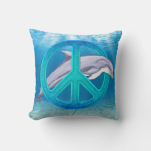 Dolphin Peace Symbol Kissen