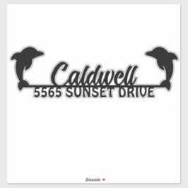 Dolphin Personalisiert Address Mailbox-Aufkleber Aufkleber