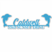 Dolphin Personalisiert Address Mailbox-Aufkleber Aufkleber (Vorderseite)