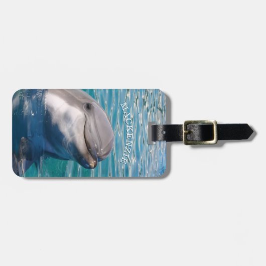 Dolphin Personalisiert Gepäckanhänger (Vorderseite horizontal)