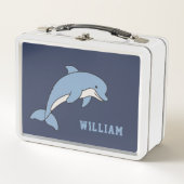 Dolphin Personalisierter Individuelle Name zurück  Metall Brotdose (Vorderseite)