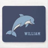 Dolphin Personalisierter Individuelle Name zurück  Mousepad (Vorne)