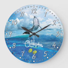 Dolphin Personalizable Wall Clock Große Wanduhr