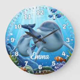 Dolphin Personalizable Wall Clock Große Wanduhr