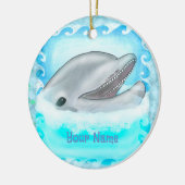 Dolphin Play individuelle Name Keramik Ornament (Links)