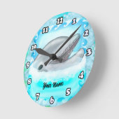 Dolphin-Play-Uhr Runde Wanduhr (Winkel)