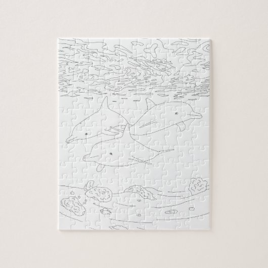 Dolphin Pod Adult Coloring Puzzle (Vertikal)