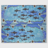 Dolphin Pod Wrapping Paper 1 Geschenkpapier (Flach)