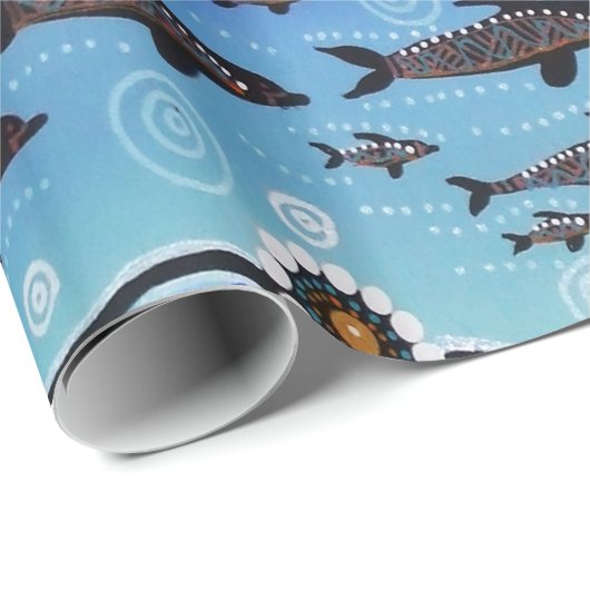 Dolphin Pod Wrapping Paper 1 Geschenkpapier (Rolleneckpunkt)