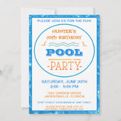 Dolphin Pool Party Geburtstag Einladung (Rückseite)