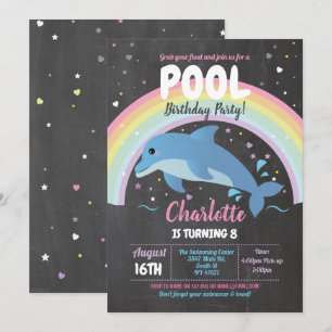 Dolphin Pool Party Geburtstag Strand Schwimmbad Me Einladung