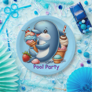 Dolphin Pool Party Pappteller
