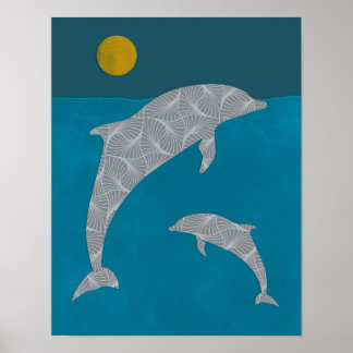 Dolphin Poster, Dolphin Wall Decke, Dolphin Print Poster