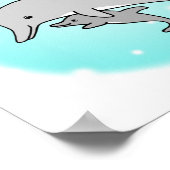 Dolphin Poster Niedliche Mama & Baby Dolphin Kinde (Ecke)
