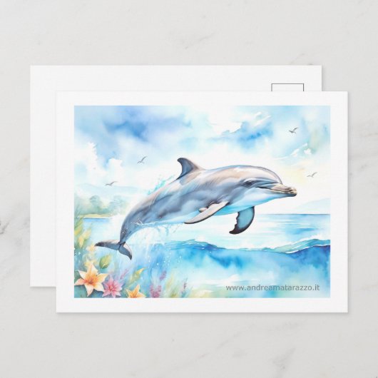 Dolphin Postkarte (Vorne/Hinten)