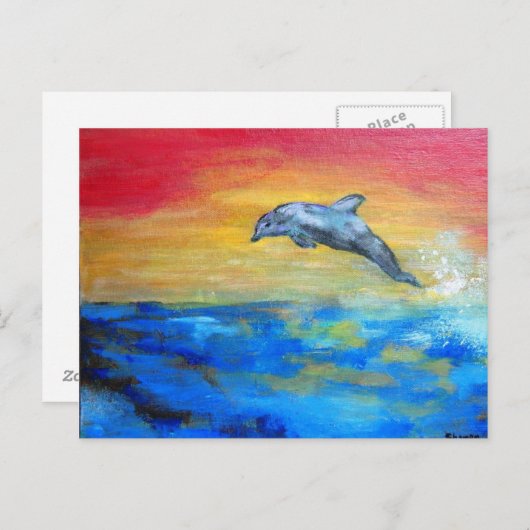 Dolphin Postkarte (Vorne/Hinten)