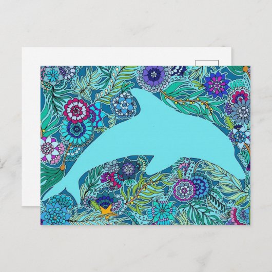 Dolphin Postkarte (Vorne/Hinten)
