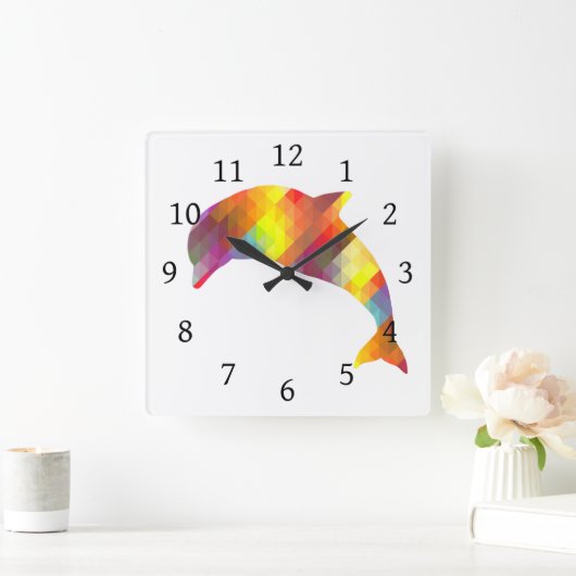Dolphin Print 7 Quadratische Wanduhr (Zuhause)