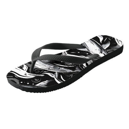 Dolphin Print Flip Flops Badesandalen (Schrägansicht)