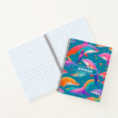 Dolphin Rainbow Personalisiertes Muster Notizblock (Innenseite)