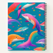 Dolphin Rainbow Personalisiertes Muster Notizblock (Rückseite)